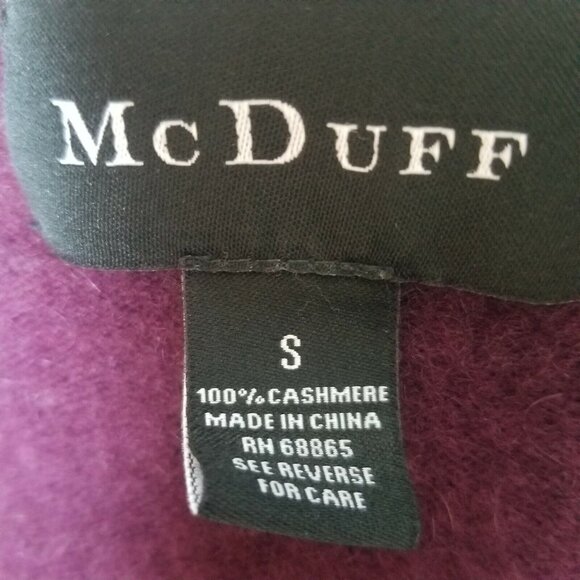 Mcduff Womens 100% Cashmere V-Neck Button-Front Cardigan Small Purple 3/4 Sleeve - Picture 3 of 7